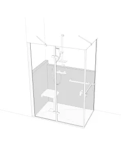 Cabine Configuratie Draaideur 1200 x 800 mm L1200 mm Linkse uitvoering 2