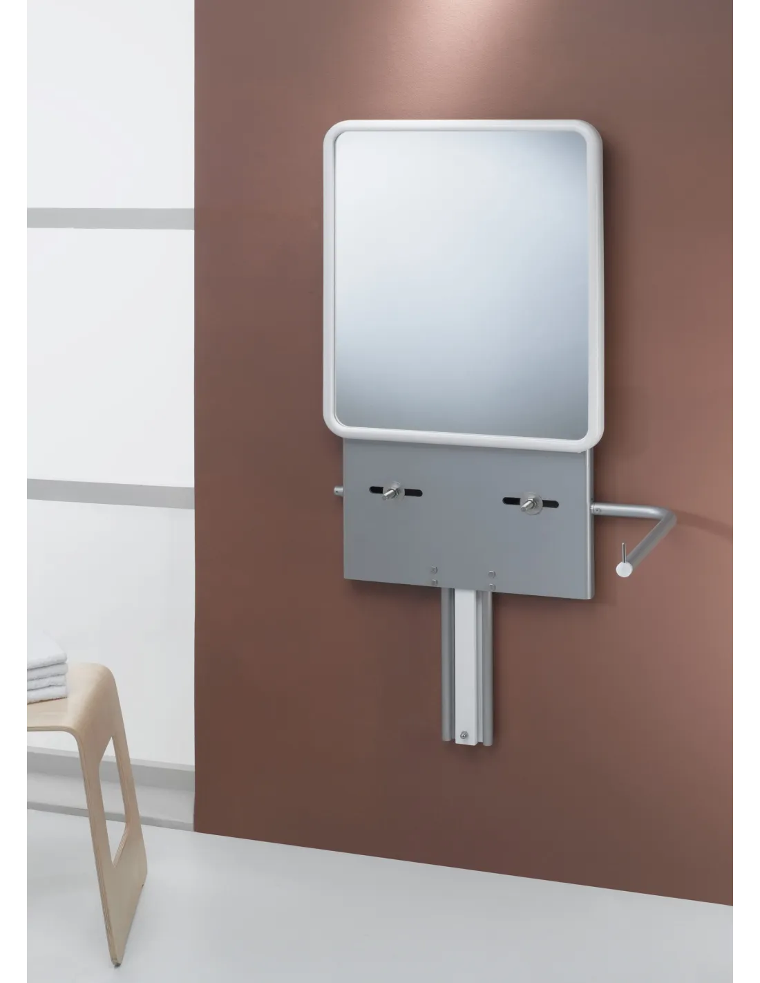 Support lavabo réglable à vérin