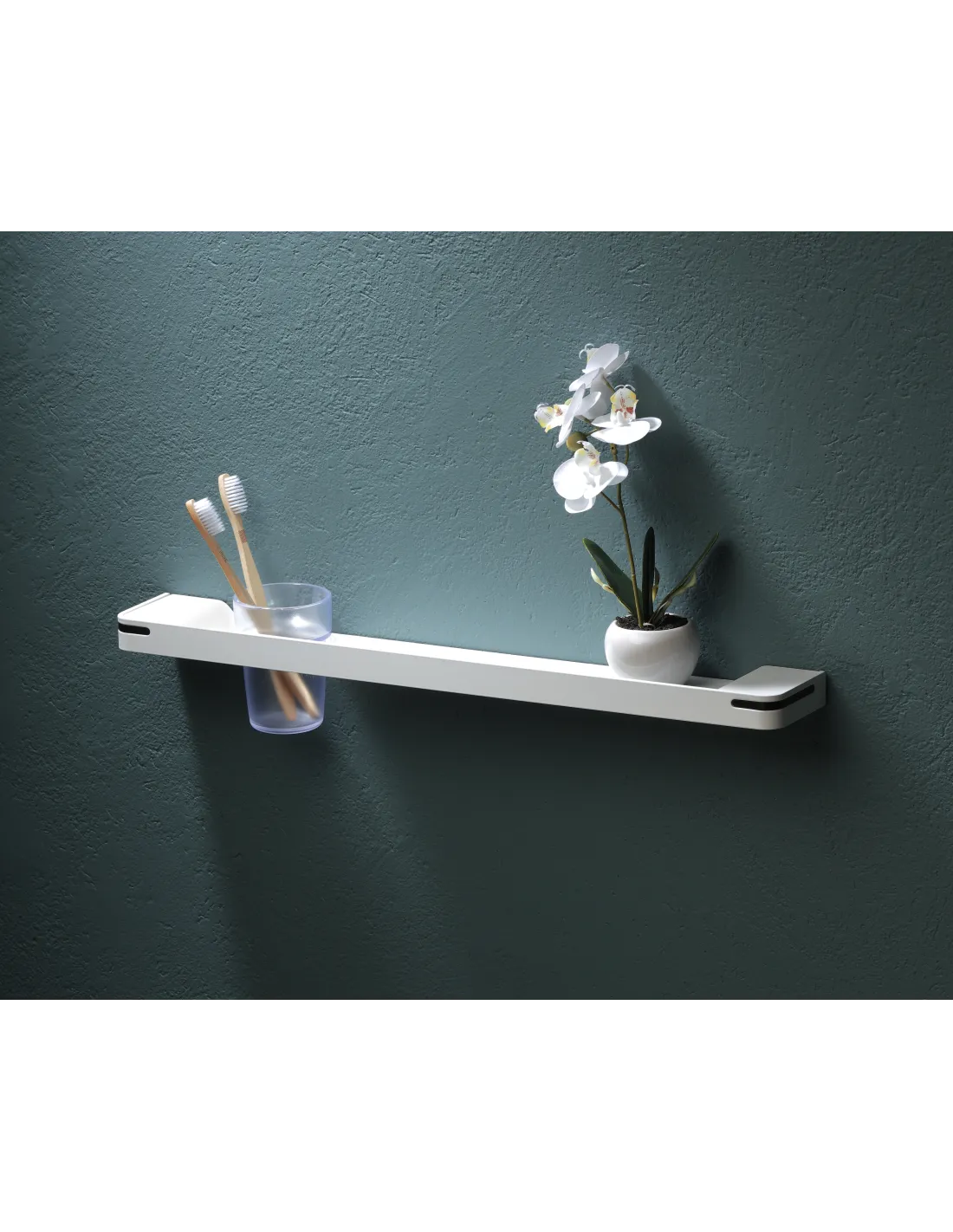 Tablette lavabo avec porte-verre ALUR